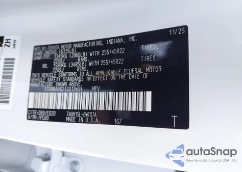 2026 Lexus Tx 500H F Sport Performance Premium z USA, uszkodzony, nr VIN 5TDABAB62TS019494